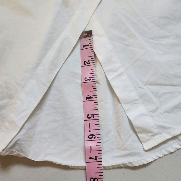 Derek Lam Tank Top Womens 10 White Crosby Top Half Button Front V Split Hem - Picture 8 of 11